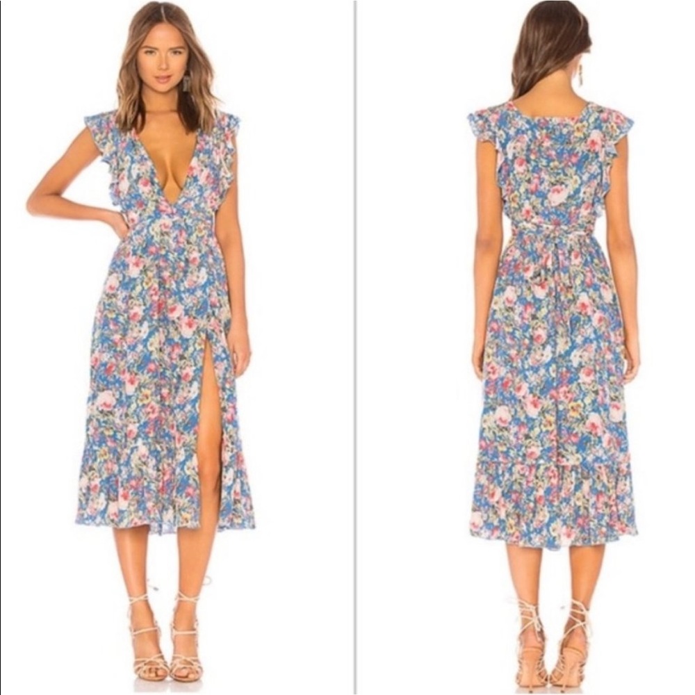 Majorelle floral midi dress